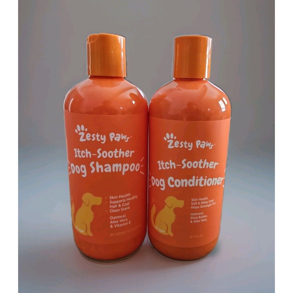 Zesty Paws Itch-Soothe Dog Shampoo + Conditioner Oatmeal Aloe 16 fl oz
